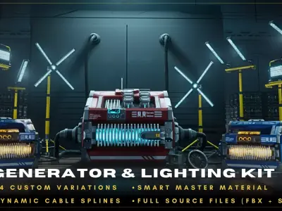 Generator And Lighting Asset Pack Low-poly 3D model