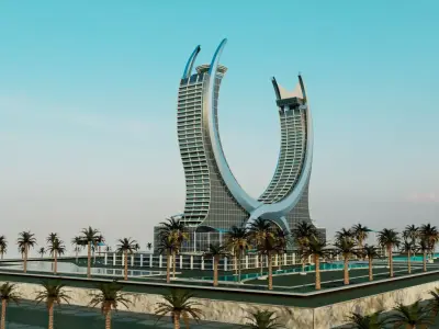 Katara Tower  Low-poly 3D model