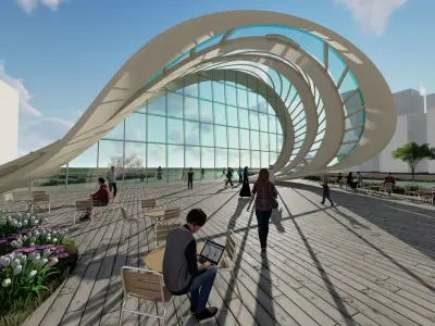 Double Curved Pavilion 3D model
