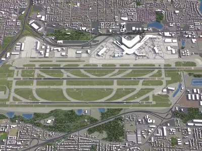 Seattle - Tacoma Airport Low-poly 3D model