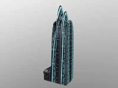 Cyberpunk City - Building 38 Low-poly 3D model