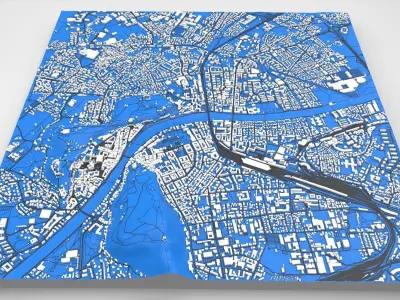 Cityscape Salzburg Austria 3D model