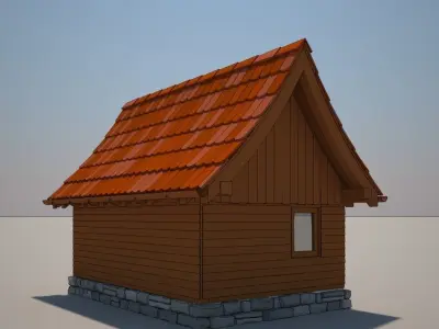Cartoon Medieval House 06 3D model