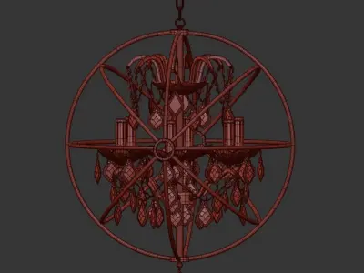 Calderdale 6-Light Unique  Statement Globe Chandelier  3D model