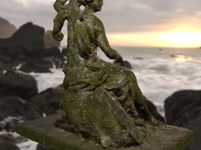 old statue Low-poly 3D model