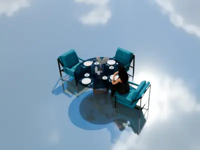 3D Blender Project  Heavenly Reflections Surreal Design 3D model