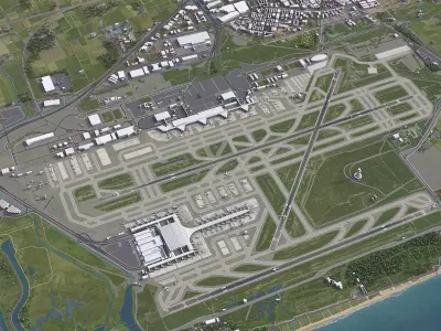 Barcelona - Josep Tarradellas El Prat Airport - BCN Low-poly 3D model