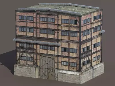 Old Factory Low Poly 129 3D model