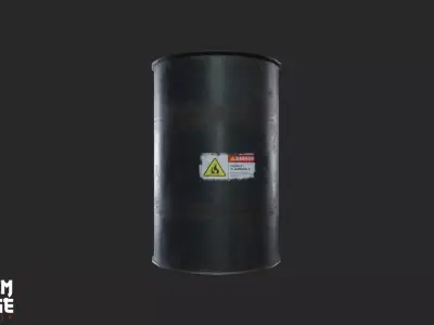 Oil Barrel Low-poly 3D model