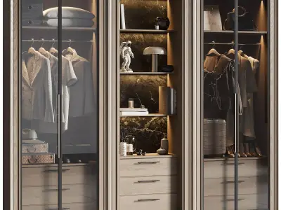 Contemporary Wardrobe Closet 07 3D model