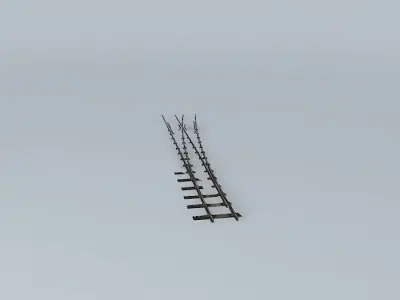 Eco Rail N/Gauge Long Right Hand Points Old Steam Days Free 3D model
