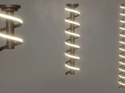 Spiral Lamp- Low Poly Low-poly 3D model