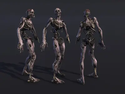 Zombies Savaged Horde - Low Poly - PBR - Extreme Decay Low-poly 3D model
