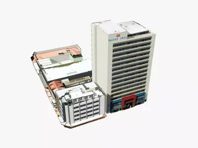 Brisbane Ibis Hotel Low-poly 3D model