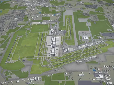 Houston George Bush Airport Low-poly 3D model