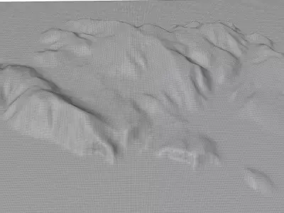 Kyra Panagia Island 3D model terrain Low-poly 3D model