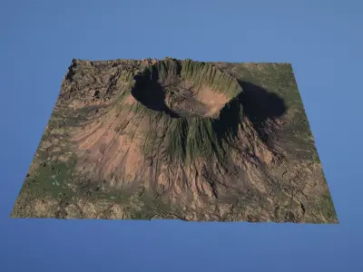 Landscape Environment Volcano Snow 30 Low-poly 3D model