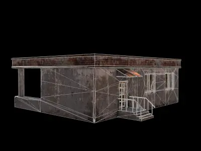 Checkpoint old building Low-poly 3D model