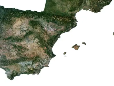 Europe Terrain 3D Map 3D model