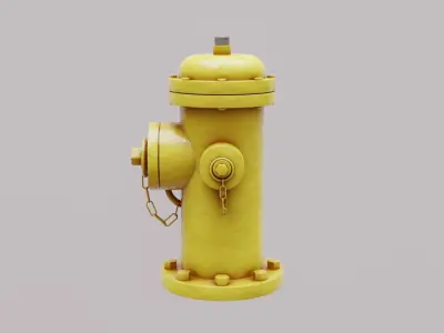 Fire Hydrant Low-poly 3D model