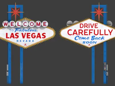 Las Vegas Sign Low-poly 3D model