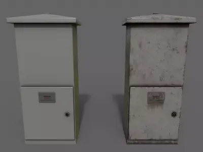 PBR Electric Box Grey V4 Low-poly 3D model