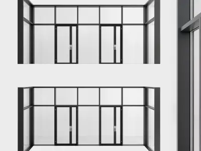 Panoramic windows Door Entrance 6 Low-poly 3D model