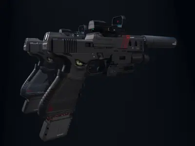 Sci Fi Glock Low-poly 3D model