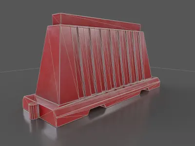 Plastic road barrier Low-poly 3D model purchase