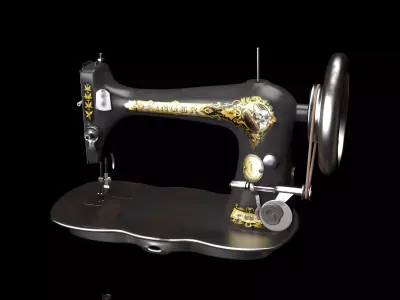 Vintage Sewing Machine Antique Pack PBR Game Ready Low-poly 3D model