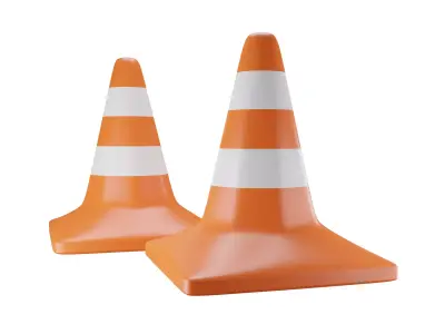 Orange Traffic Cone Low-poly 3D model