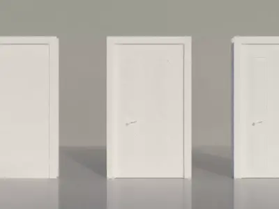 White  3 Door 3D model Low-poly 3D model