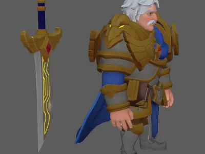 Warcraft Saint Light Guardian High Model Low-poly 3D model