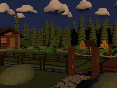 Low poly nature pack Low-poly 3D model
