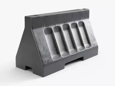 Crash Barrier Low-poly 3D model