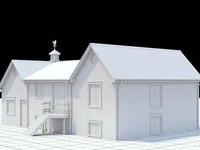 Colonial style house 1 3D model