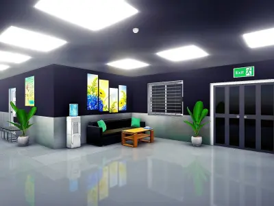 Modular Realistic Hospital Vol2 Low-poly 3D model