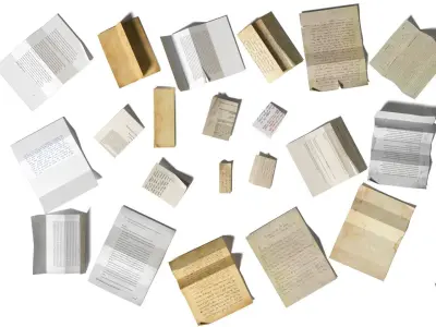 Folded Papers Low-poly 3D model