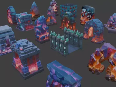 Crystallized Objects Pack I 3D model