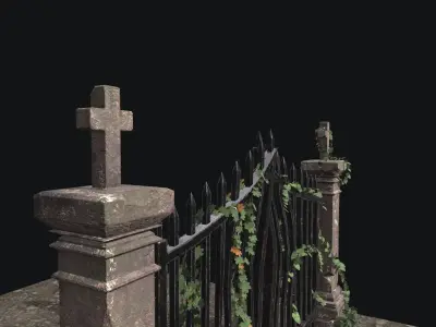 Graveyard Door Low-poly 3D model