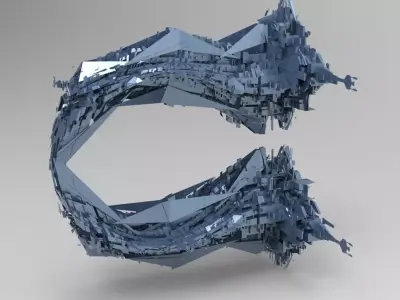 Hydra Claw sci fi metal arch 3D model