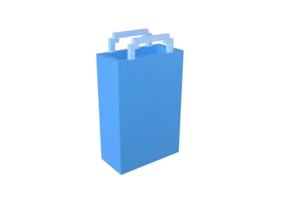 Voxel Plastic Bag v1 002 Low-poly 3D model