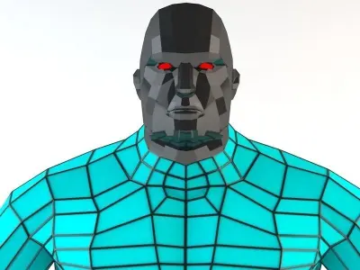 Futuristic Male Human Game Character Low-poly 3D model