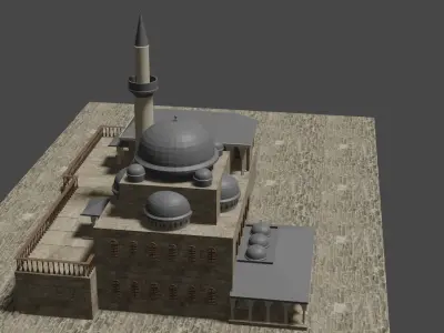 Ottoman  Turkic  Style Mosque   Free 3D model