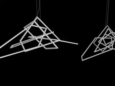 Futuristic Ceiling Light Low-poly 3D model