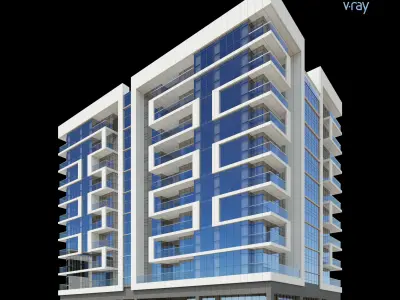 Modern Residential Building 002 3D model