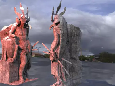 Samurai Tengu Warrior mirrored 3D 3D model