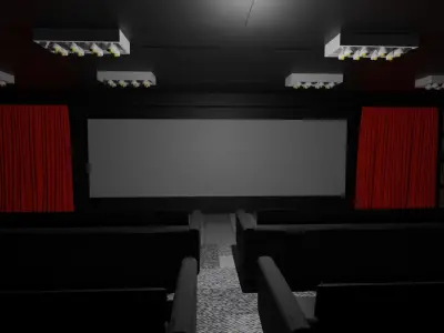 Cinema Room Low-poly 3D model