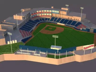 baseball stadium  Low-poly 3D model