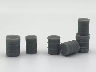 HO Set of 3 drum barrels train model  3D print model